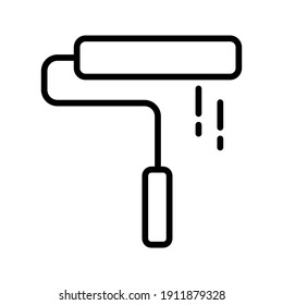 Vector paint roller icon. Premium quality graphic design. Modern signs, outline symbols collection color editable