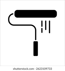Vetor tinta rolo Ícone Símbolo fundo branco isolado. vetor ilustração. cor editável.