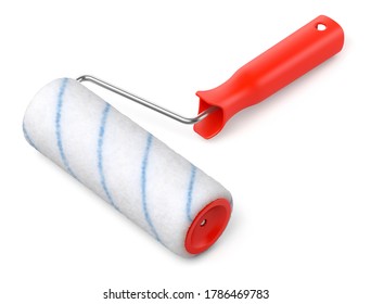 Vector paint roller on white background