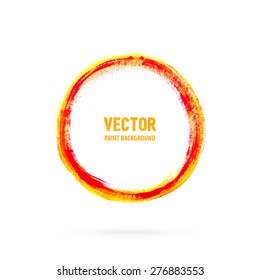 Vector paint round frame for banner, flyer, poster design. Summer sun, holidays travel design