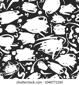 Vector paint scribbles and flourish pattern. Based on a graphic artwork. Classic white on black. Clipping paths included. The texture is on Swatches Panel and the style on Graphic Styles Panel.