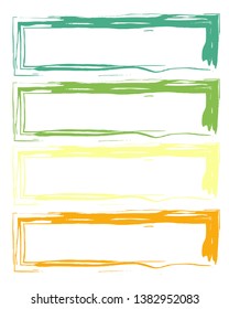 Vector paint, set rectangles brush stroke, brush, line or texture. Dirty art design element, box, frame or background for text. Grunge Roller. Vector brush stroke . Sorry banner. Modern textured shape