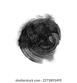 Vector paint smear. Artistic abstract ink print made with brush.