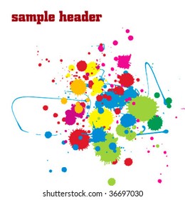 Vector c�olor paint splashes background.