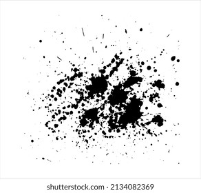 Vector paint splashes. Isolated black spots of paint on a white background	
