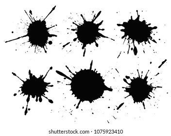 Vector paint splashes.Set of splatters.