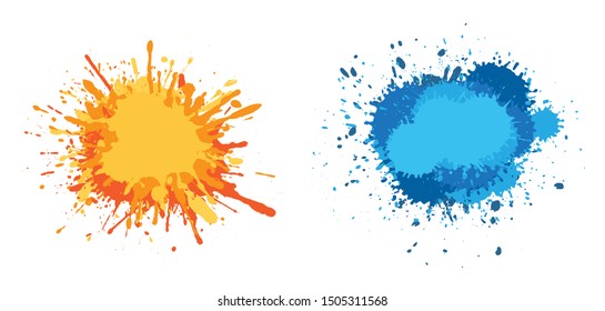 Vector paint splashes.Colorful paint stains.