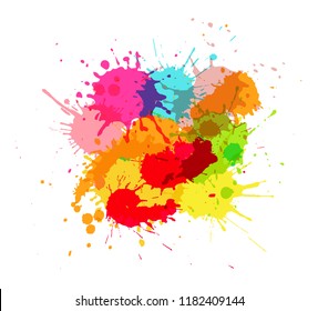 Vector paint splashes.Colorful paint stains banner.