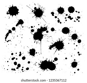 Vector paint splashes.Paint stains collection.