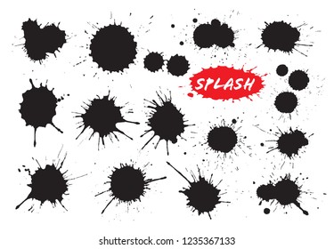 Vector paint splashes.Paint stains collection.