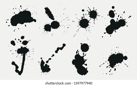 Vector paint splashes.Paint stains collection.