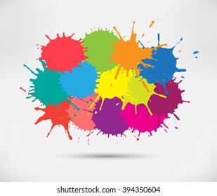 Vector Paint Splat.Colorful Splash Banner.