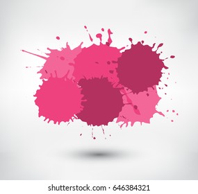 Vector paint splat.Pink splash banner.