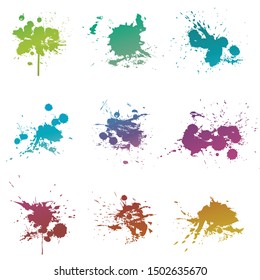 Vector paint splats isolated on white background