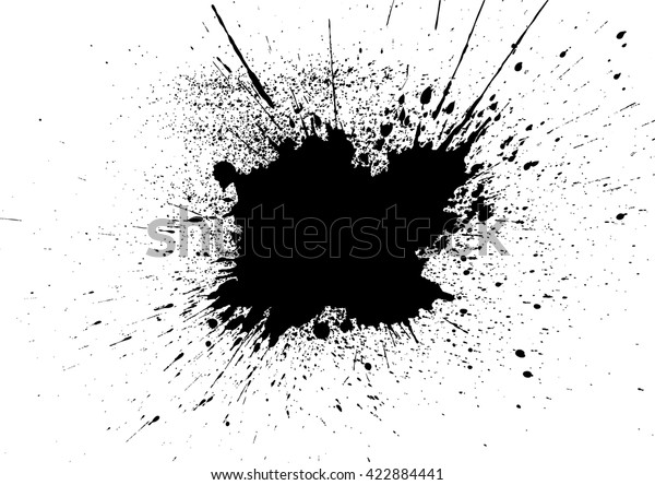 Vector Paint Splatter Black Color Illustration Stock Vector (Royalty