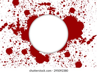Vector paint splatter red color with white background and white copy space