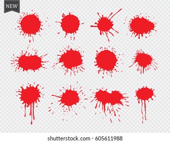 Vector paint splatters.Red paint splashes.