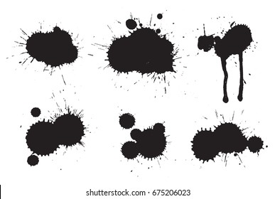 Vector paint splatters.Set of paint splashes.