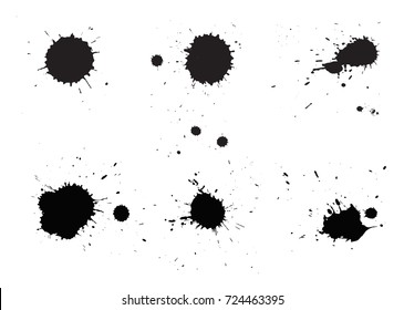 Vector paint splatters.Set of paint splashes.