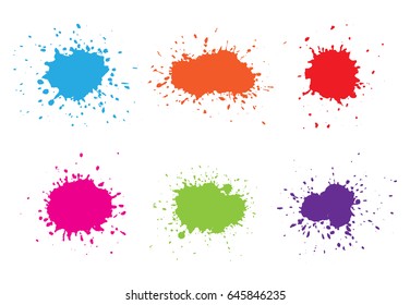 Vector paint splatters.Colorful paint splashes.