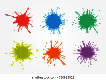 Vector paint splatters.Colorful paint splashes.