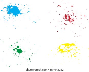 Vector paint splatters.Colorful splashes set.