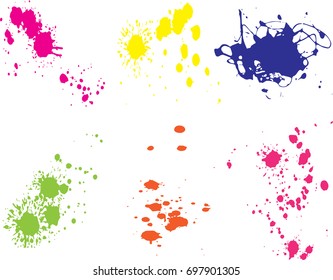 Vector Paint Splatterscolorful Splashes Set 260nw 697901305 