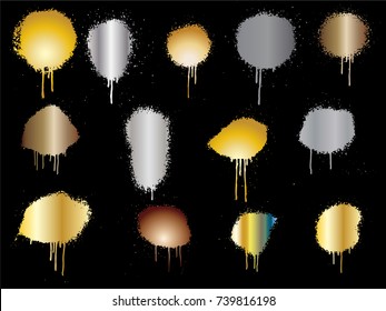 Vector paint splatters.Colorful splashes set.
