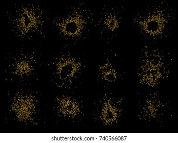 Vector paint splatters.Colorful splashes set.
