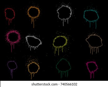 Vector paint splatters.Colorful splashes set.
