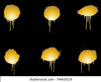 Vector paint splatters.Colorful splashes set.
