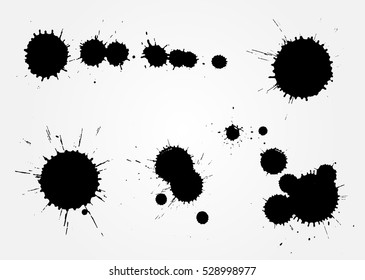 Vector paint splatters.Paint splashes set.