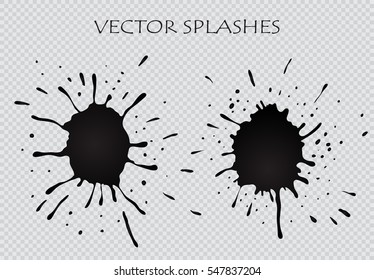 Vector paint splatters.Paint splashes set.