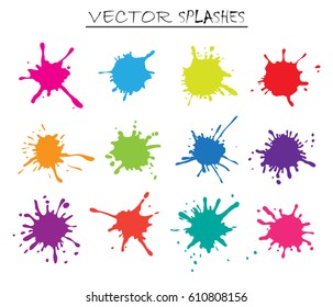 Vector paint splatters.Paint splashes set.