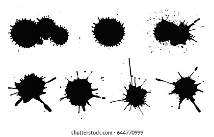 Vector paint splatters.Paint splashes set.