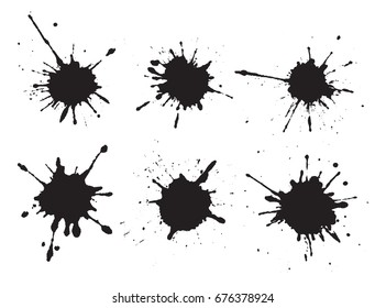 Vector paint splatters.Paint splashes set.