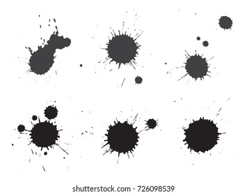 Vector paint splatters.Paint splashes set.