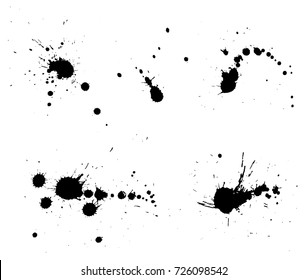 Vector paint splatters.Paint splashes set.