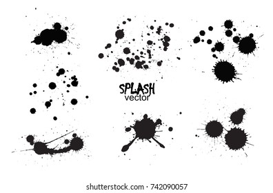 Vector paint splatters.Paint splashes set.