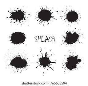 Vector paint splatters.Paint splashes set.