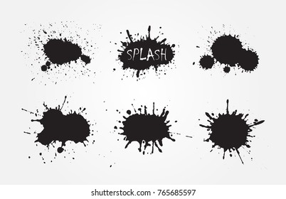 Vector paint splatters.Paint splashes set.