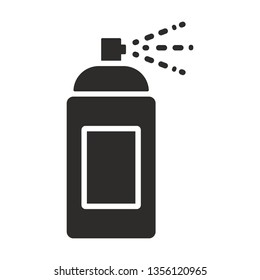 Vector paint spray bottle icon. Aerosol monochrome flat symbol isolated. Spray sign, logo illustration.