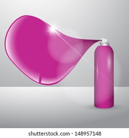 Vector paint spray can with speech bubble illustration