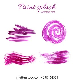 Vector paint staines set.Grunge texture elements.