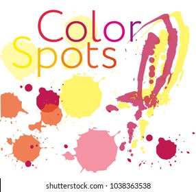 Vector paint stains. Multicolored Spray