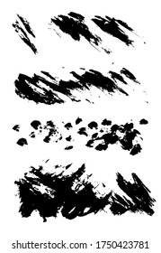Vector Paintbrush Abstract. Black Acrylic Paint. Graphic Water Colour Texture. Charcoal Smears Vector. Collection of trace brushes. Smudges Textures. Watercolor Stroke Paint. Artistic Abstract.