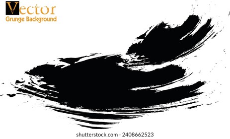 Vector paintbrush, brush strokes templates. Grunge design elements, Grunge Brush Wave. Abstract surfing Icon .ink curved line.Grunge Distress Textured Design Element. Black Painted Brush Stroke, eps8