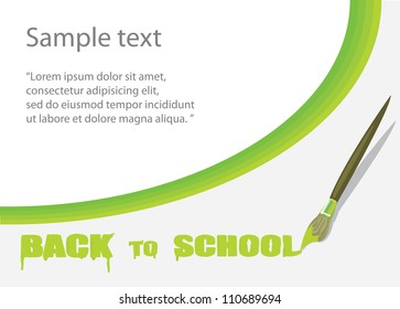 vector paintbrush painting on sheet of paper. back to school concept background.