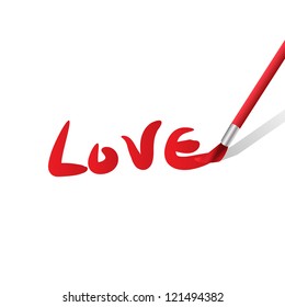 Vector paintbrush paints heart