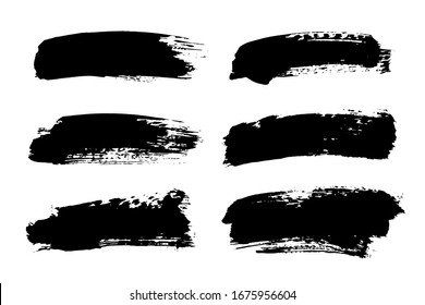 Vector paintbrush set, brush strokes templates. Grunge design elements for social media.